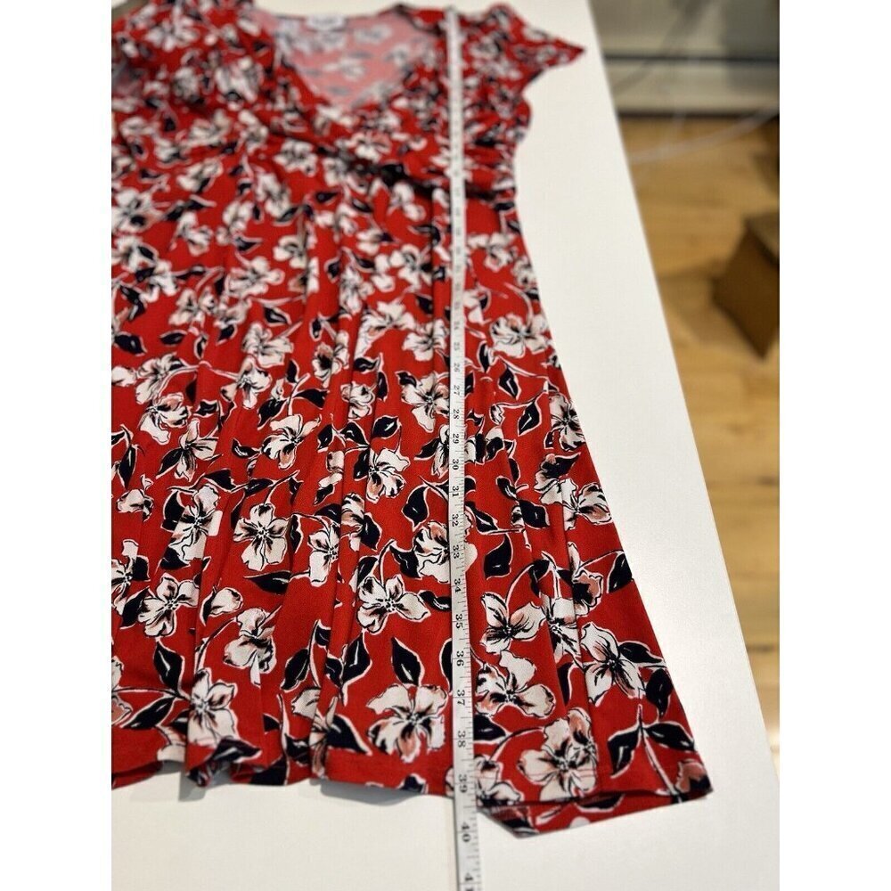 Leota Sweetheart Red Navy Floral Contemporary Staple Minimalist Jersey Plus 2XL - Picture 6 of 8